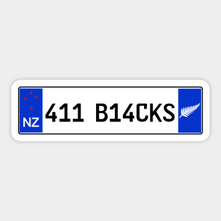 New Zealand All Blacks car license plate Sticker